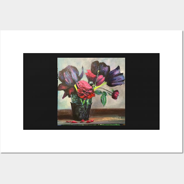 Dark Desire Floral Bouquet Wall Art by artdesrapides